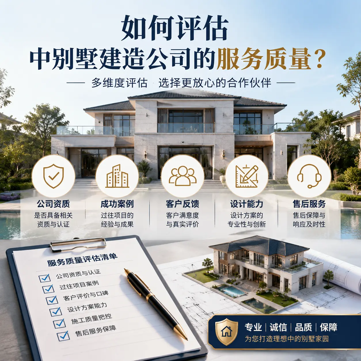 如何评估 锦屏 中别墅建造公司的服务质量?