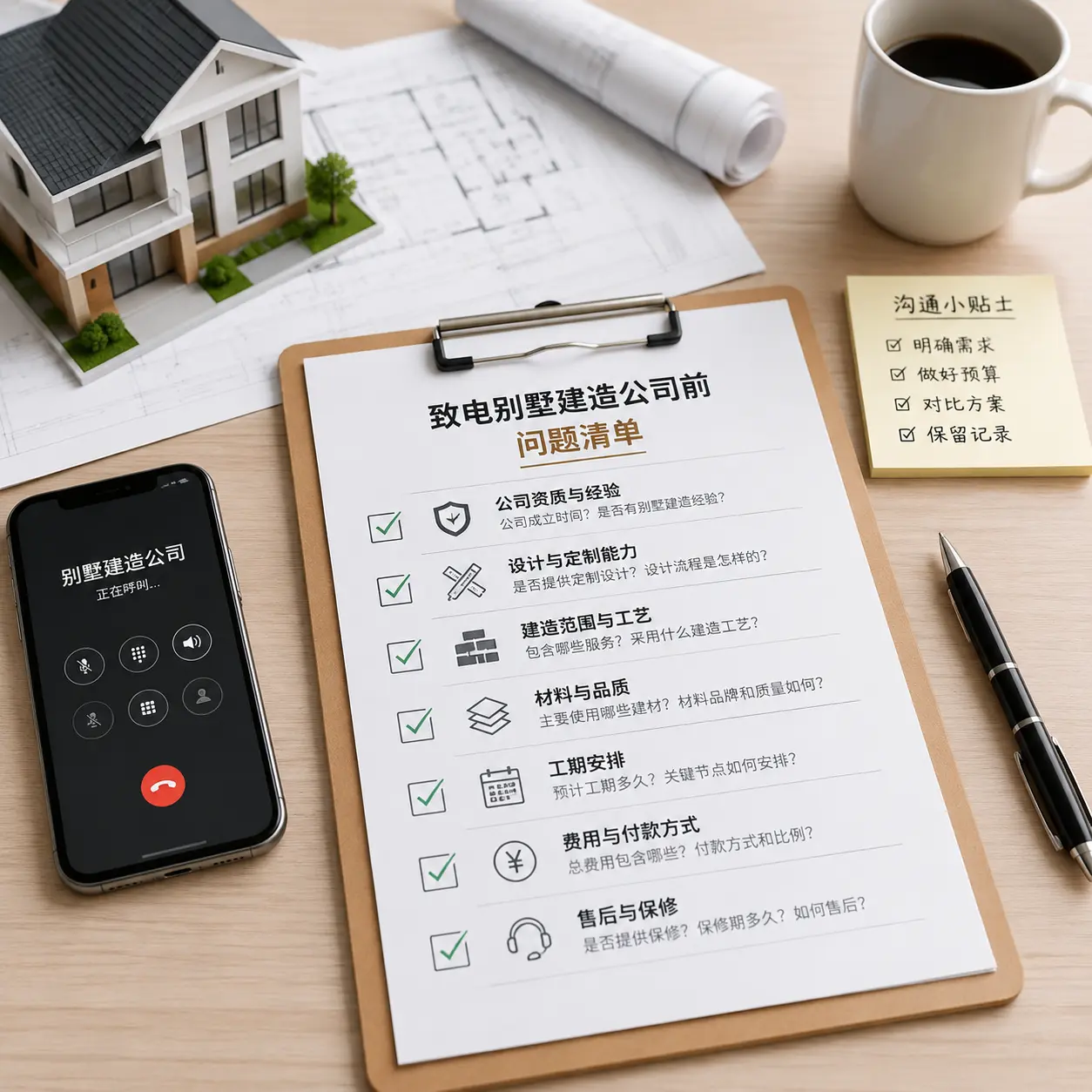 在锦屏拨打别墅建造公司电话前的准备工作