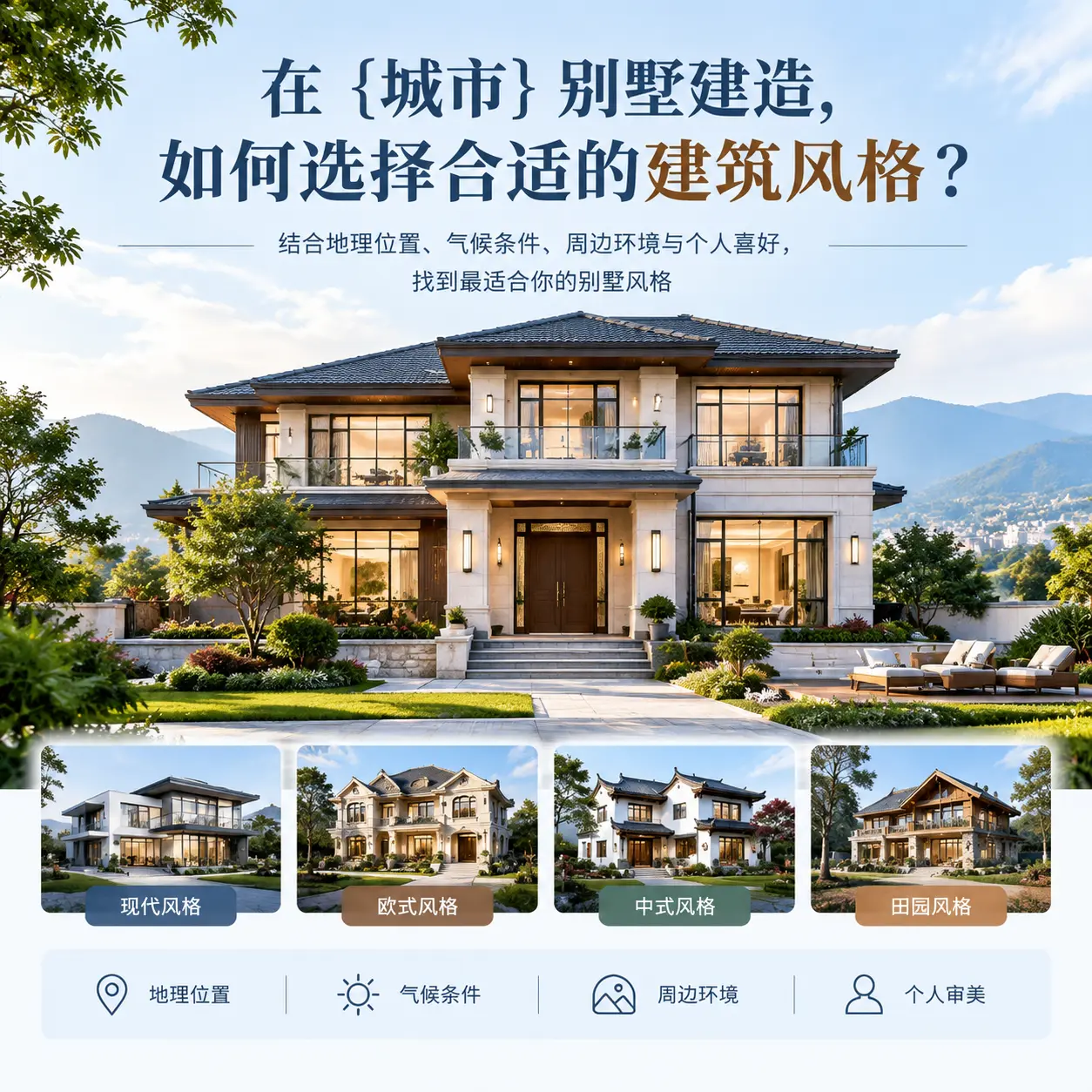 在 锦屏 别墅建造,如何选择合适的建筑风格?